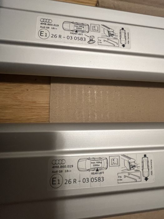 NOWE Relingi Dachowe Audi Q8 Oryginał 4MB.860.019.