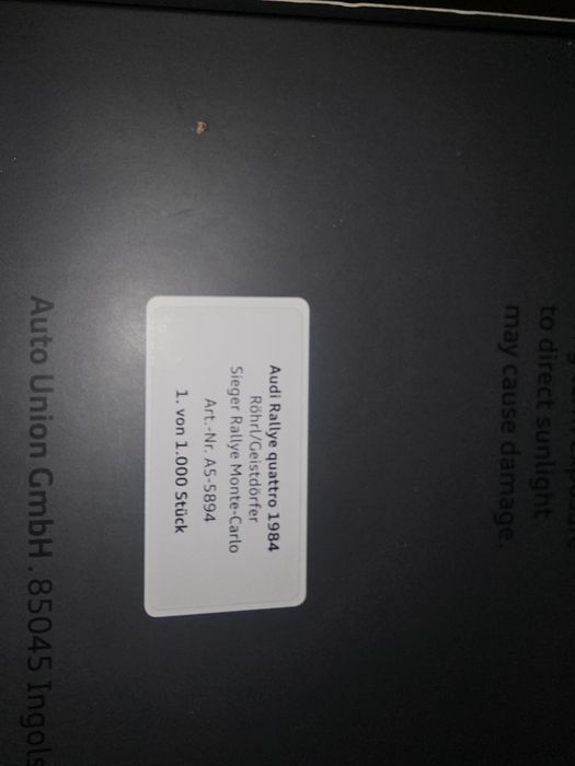 Audi Rally Quattro 1984 model 1:18