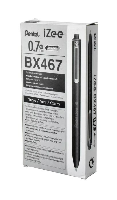 Długopis 0,7 mm BX467 czarny 12 szt.. Pentel