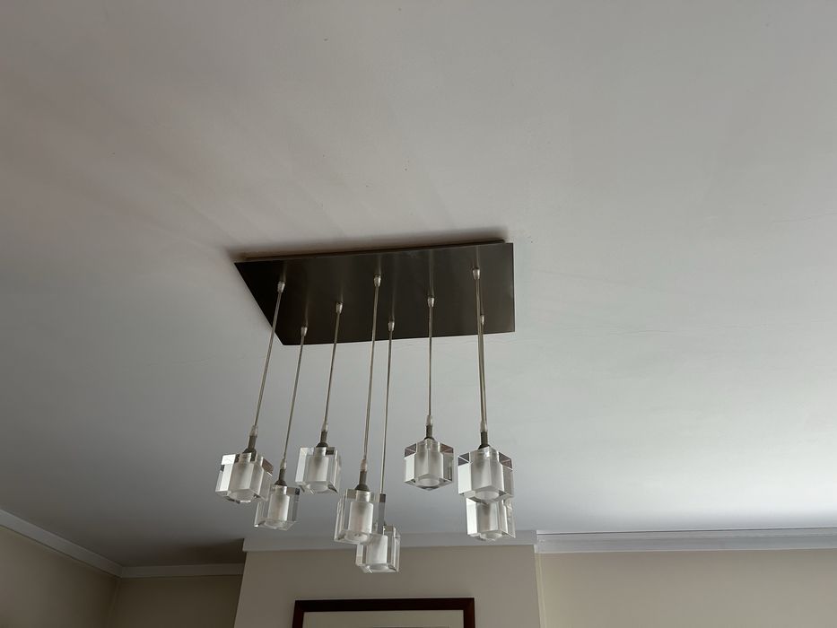 Candeeiro sala com cubos em vidro