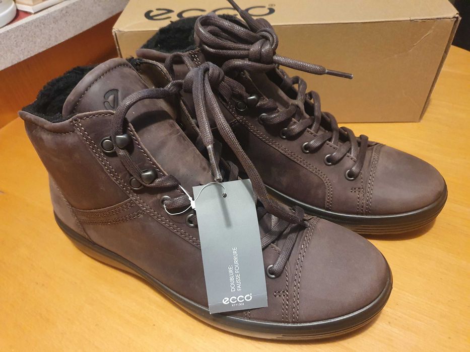 Buty zimowe wodoodporne ECCO Soft 7 Tred ocieplane skórzane 44 EU 28CM