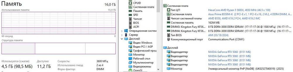 Ігровий ПК R5 5600x+B550, комплект Intel 8 ядер 32GB