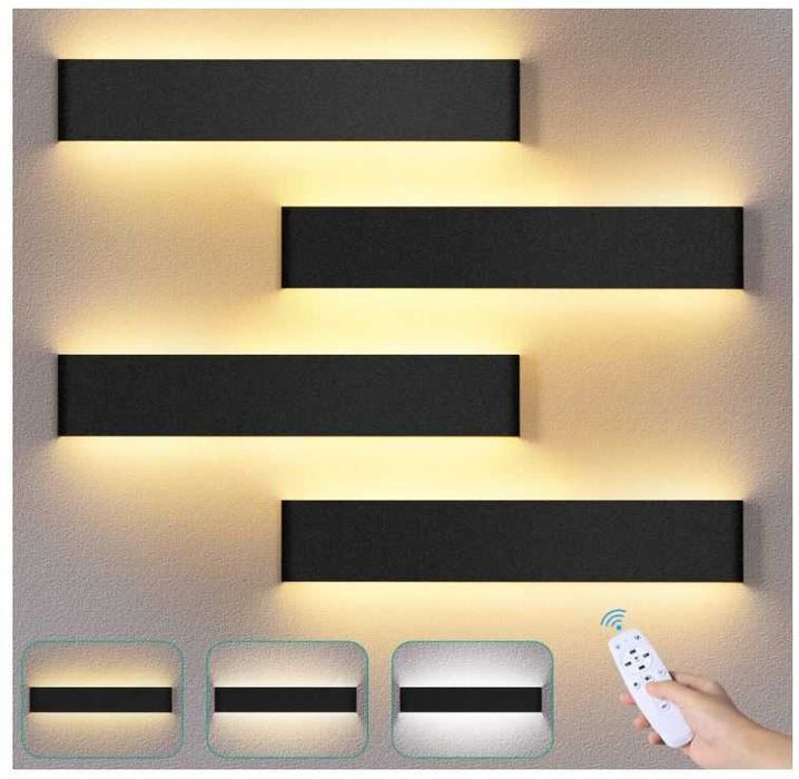 Podwójny kinkiet LED 24W sterowanie barwą i jasnością czarny LEDMO