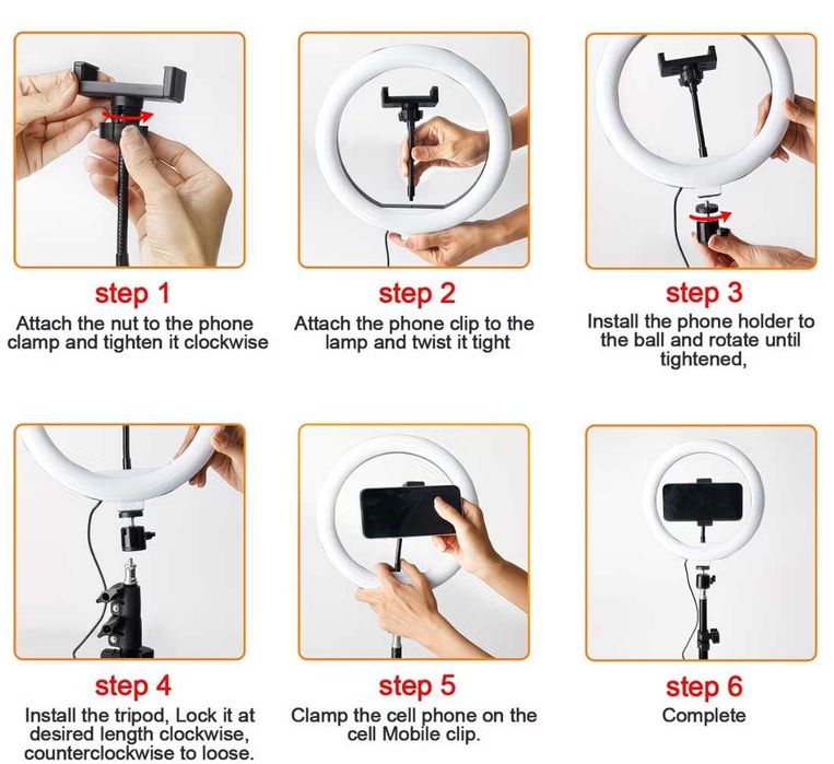 Ring light 26 cm com tripé de mesa