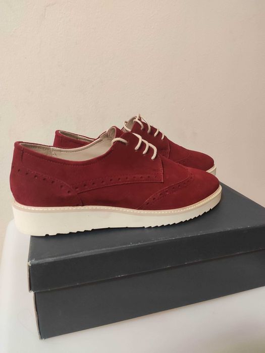 Buty Pier One Oksfordki skóra welur r.41