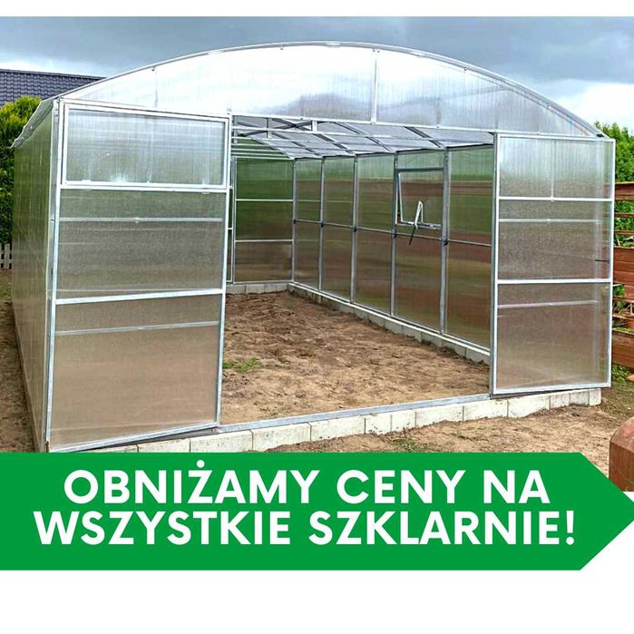 Szklarnia ogrodowa Poliwęglan 6mm 4x4m 4x6 4x8 4x10 4x12 Proste ściany