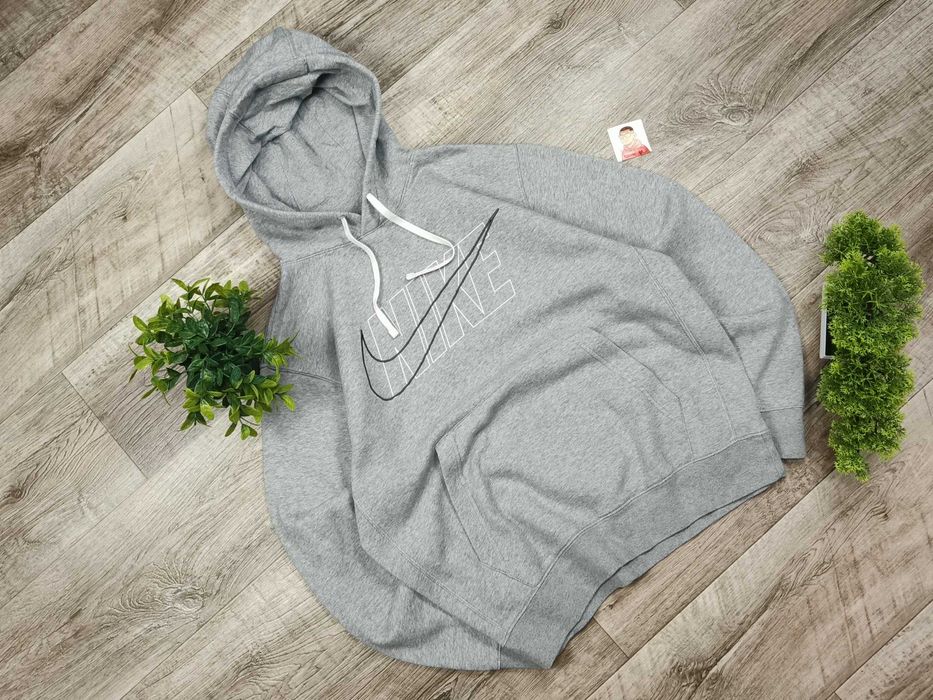 [L] NIKE худі широке оригінальне сіре бавовна