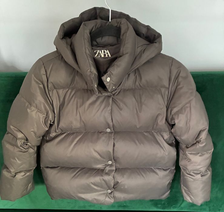 Zimowa kurtka Zara dla dziewczynki puchowa rozmiar 130