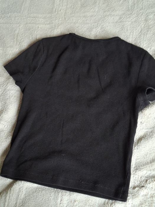 Czarny, bawełniany top H&M XS/S