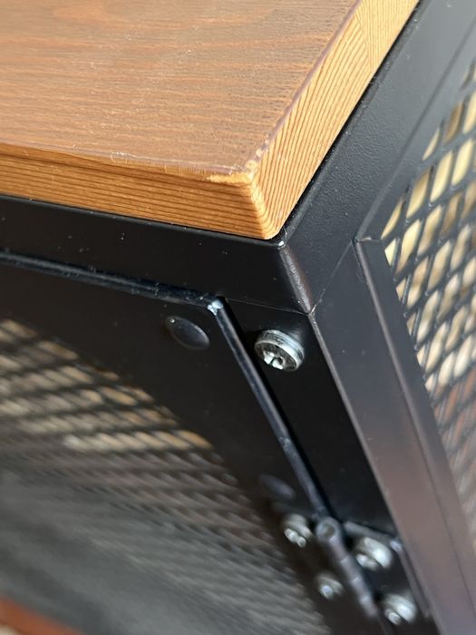 IKEA FJÄLLBO – Móvel TV industrial preto/madeira 150 cm