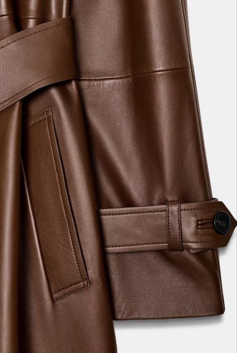 Шкіряний тренч куртка Zara