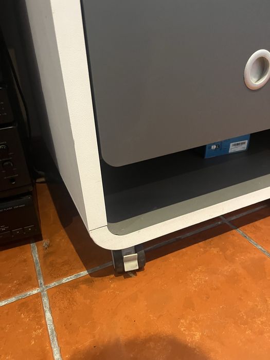 Gaveteiro / Móvel de Apoio com Gavetas e Rodas (Branco/Cinzento)