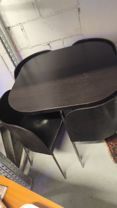 Ikea Fusion czarny komplet stół i krzesła