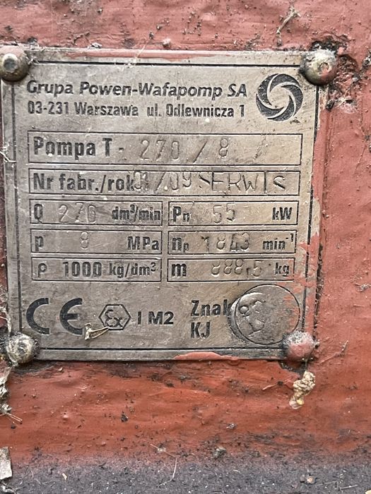 Pompa Wody Kopalniany Zespół pompowy T270/8