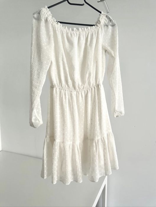 Sukienka boho kremowa H&M 34 XS