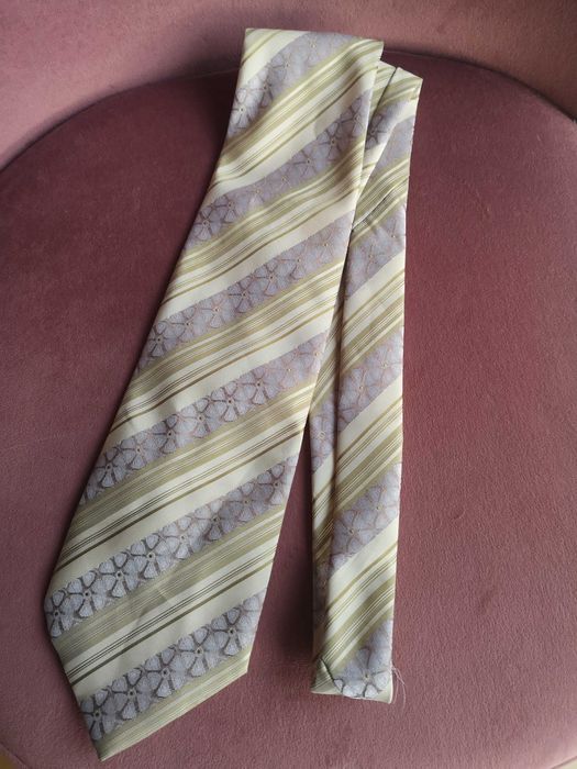 Der&Der krawat męski złoto żółty kwiaty