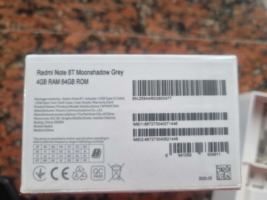 Redmi Note 8T Moonshadow Grey 4GB RAM 64GB ROM