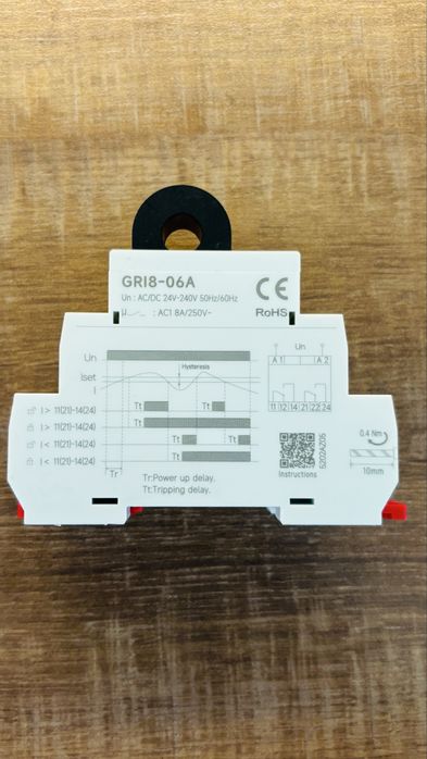 NOWY GTV GRB-06A Przekaźnik prądowy 6A nastawny. Fotowoltaika.