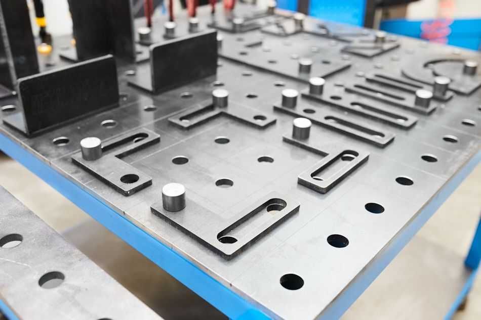 Stół spawalniczy modułowy 1000 X 1000 system 28 z narzędziami