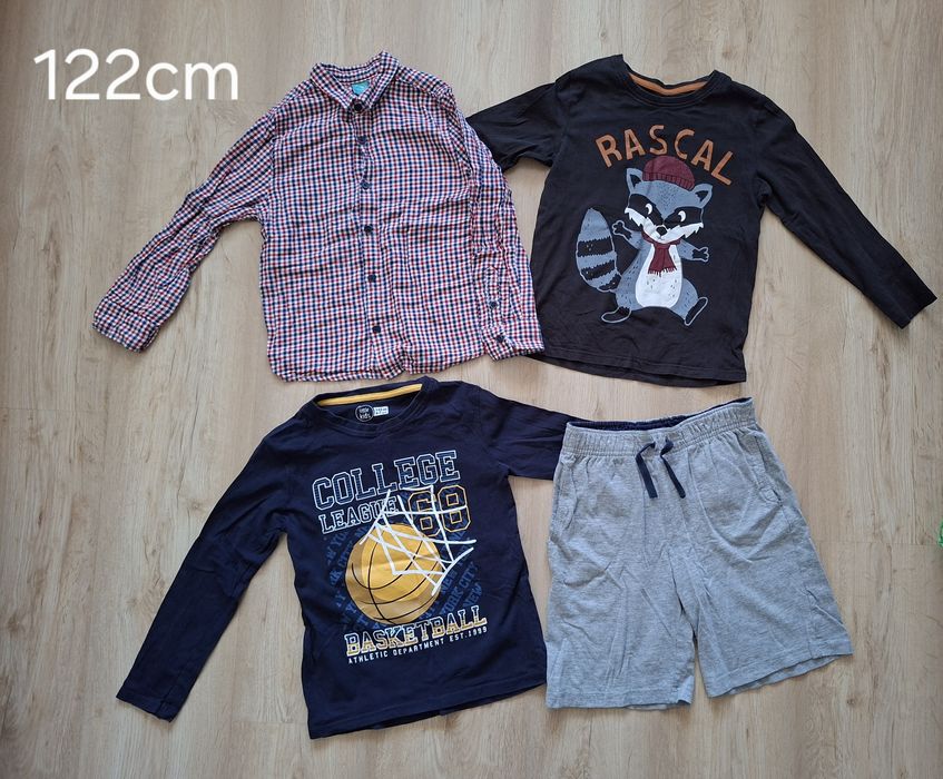 Zestaw ubranek dla chłopca 122,spodenki,bluzki,koszulki długi rękaw