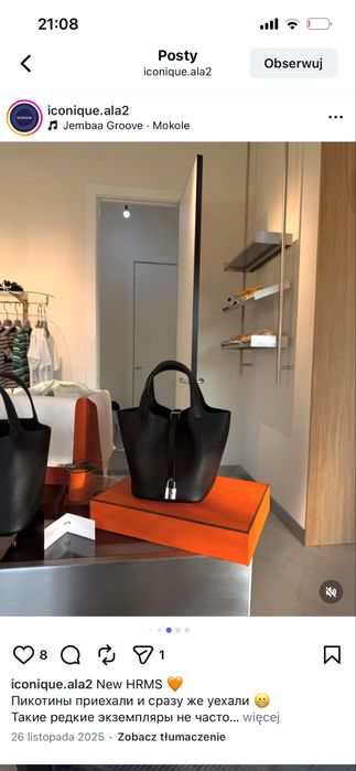 Torebka H Picotin 18 od ręki czarna