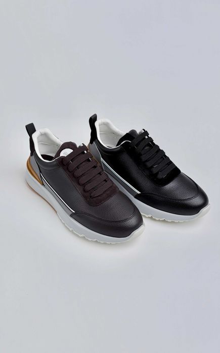 Кросівки чоловічі Brunello Cucinelli Leather & Suede шкіряні