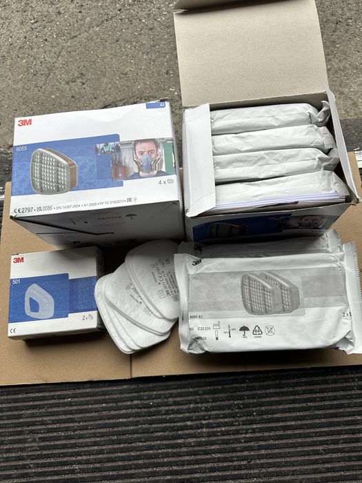 Filtry pochłaniacze 3 m 6055 a2 /10 filtrów 5911 /pokrywy