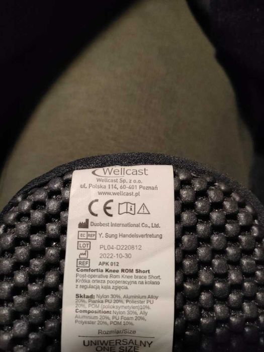 Orteza zegarowa kolanowa + kule ortopedyczne