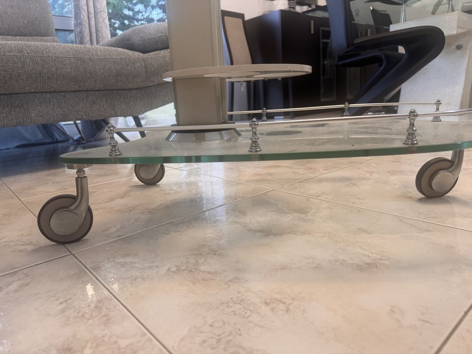Carrinho de Bar em Vidro Temperado e Metal Cromado | Design Moderno