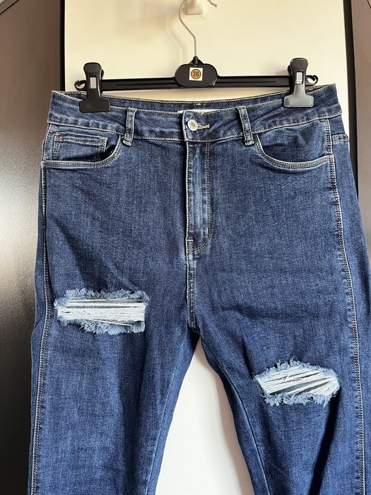 jeansy spodnie rurki rozdarcia 40