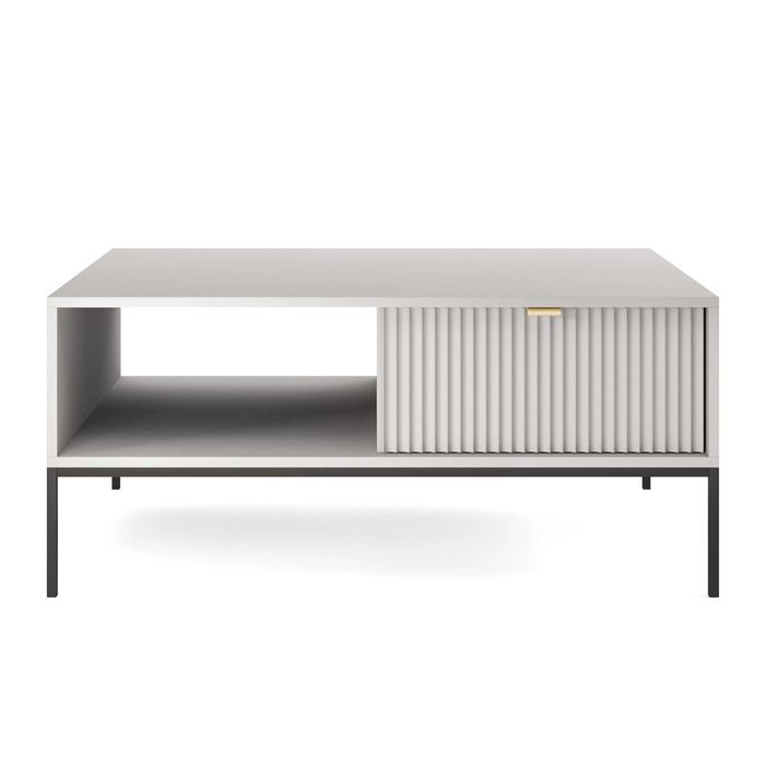 Ława / Stolik kawowy 104 cm Crow L104 / Szary + czarny stelaż