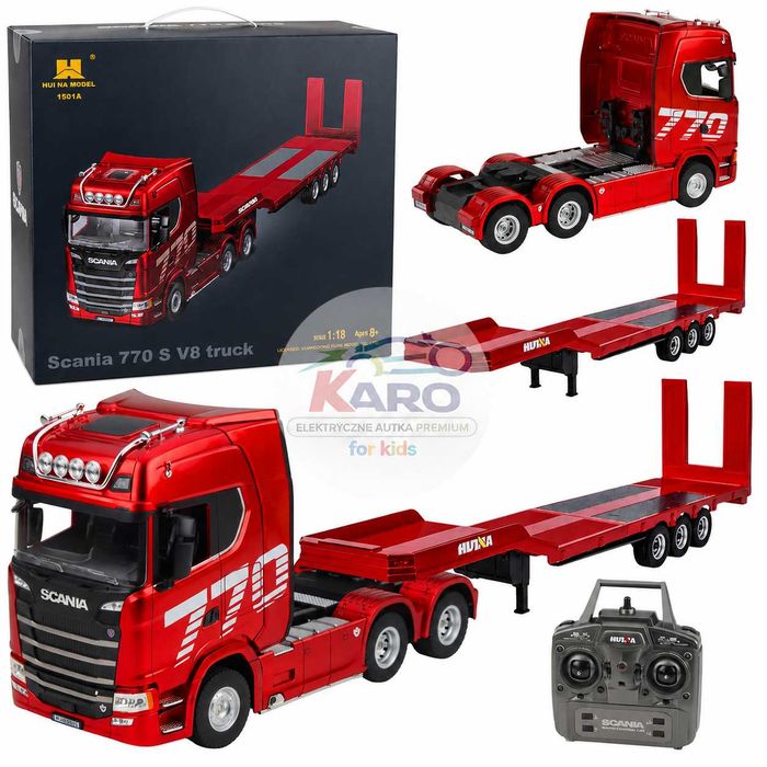 Ciężarówka Scania 770S Z Naczepą Zdalnie Sterowana RC Huina 1:18 Światła
