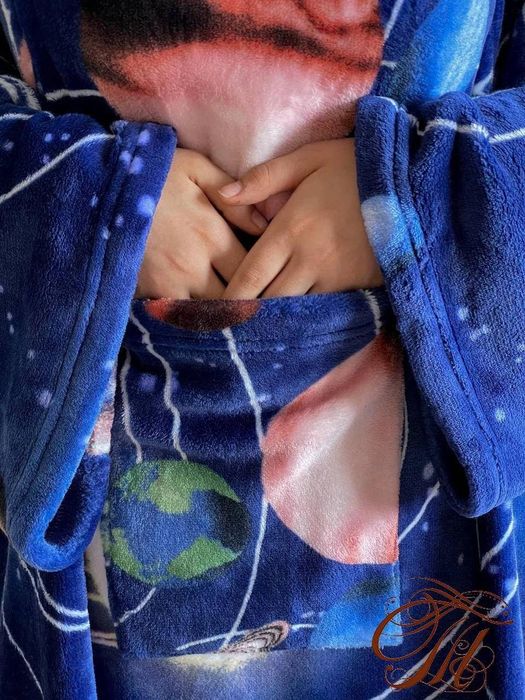 !!!Плед флисовый с рукавами и карманом на Подарок!