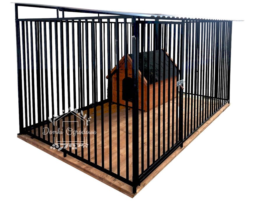 Kojec dla psów 3x2m Drewniana podłoga - Dach spad w przód ID593