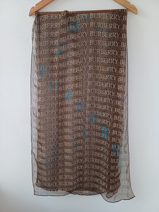 Тончайший шарф BURBERRY полиэстер 160×54 см
