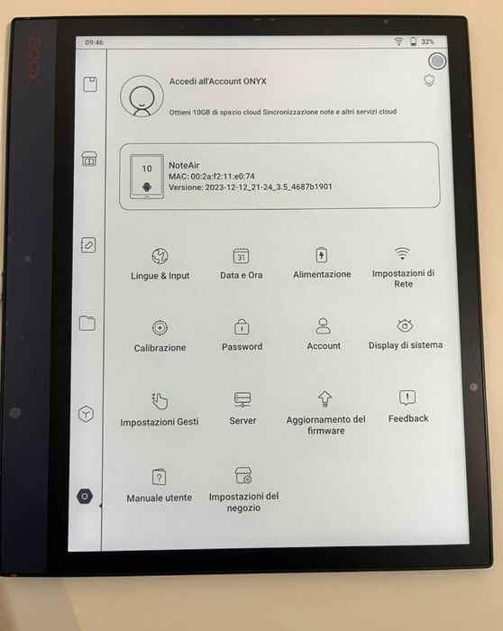 Onyx Boox Note Air 1 e-reader Android