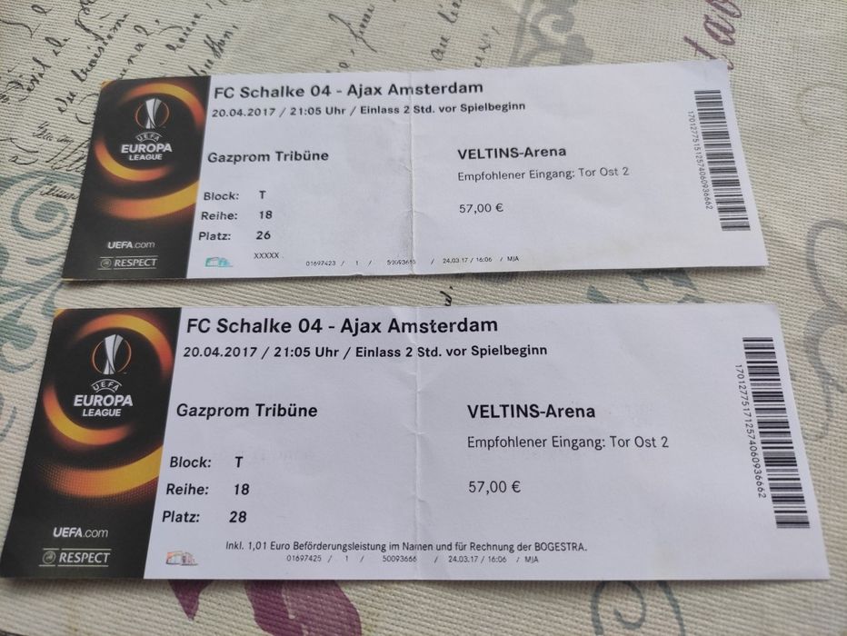 Bilety Schalke- Ajax Amsterdam UEFA Europa League