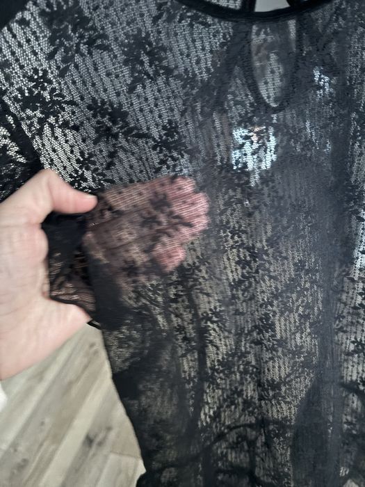 Nowa 38 M Bluzka przeźroczysta koszula Zára czarna Gatta koronkowa
