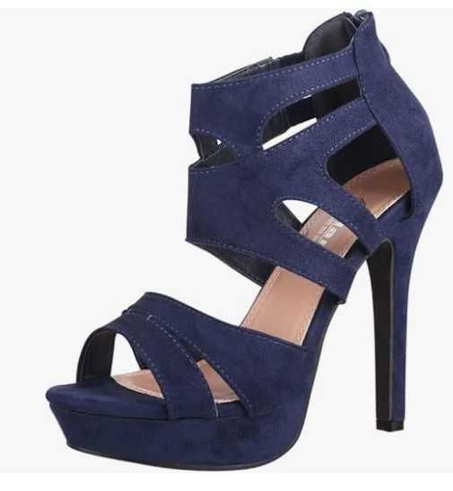 Damskie buty na wysokim obcasie z odkrytymi palcami, rozmiar 38 Elara