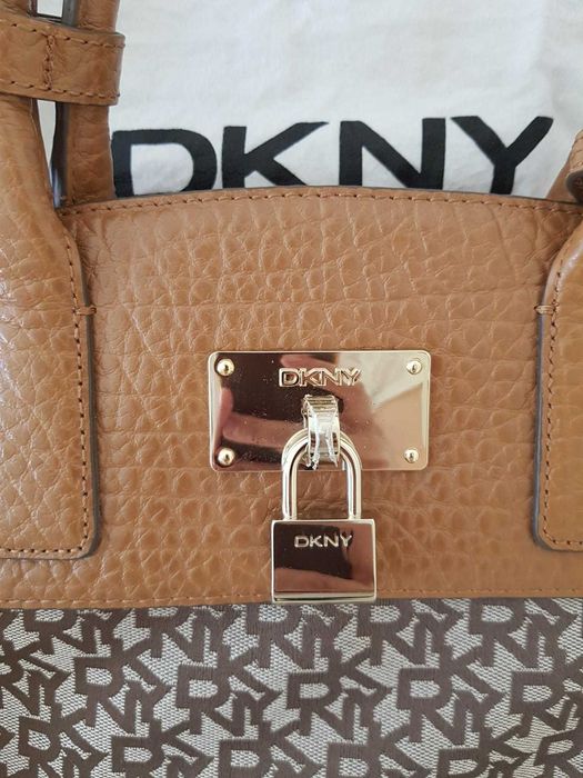 Mala de marca DKNY Autêntica  100% Pele Genuína