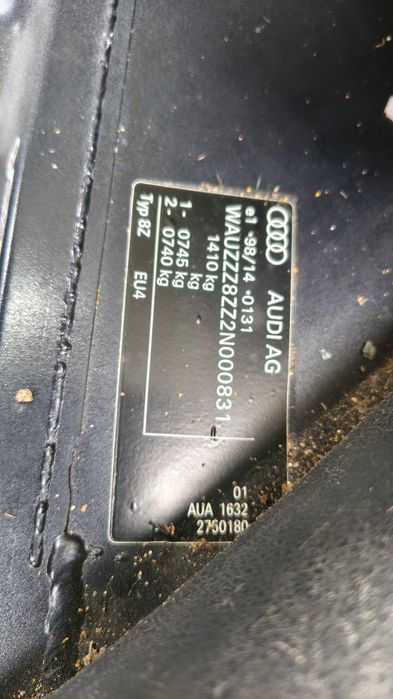 Audi A2 1.4 5F5F, Drzwi tylne lewe prawe, Części FV Transport/Dostawa