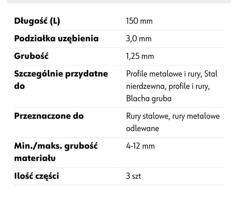 Würth 3 brzeszczoty do piły szablastej