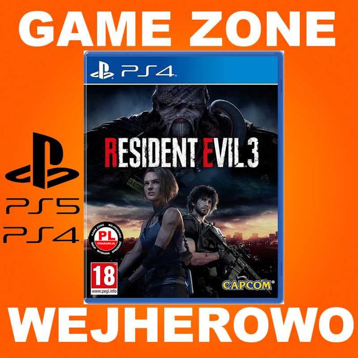 Resident Evil 3 PS4 + Slim + Pro + PS5 = PŁYTA PL = sklep Wejherowo