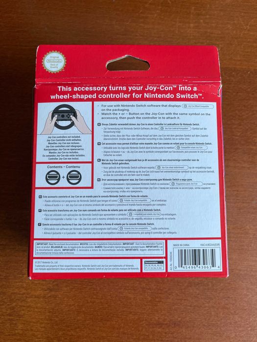Caixa Original Vazia de Nintendo Switch Pack 2 Volantes para Joy-Con