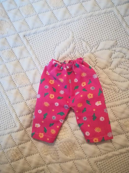 Calções Rosa com Flores para Boneca
