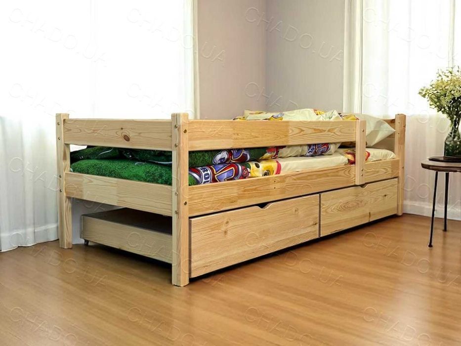 Дитяче ліжко 80x160 натуральне дерево, ліжечко дитяче, детская кровать