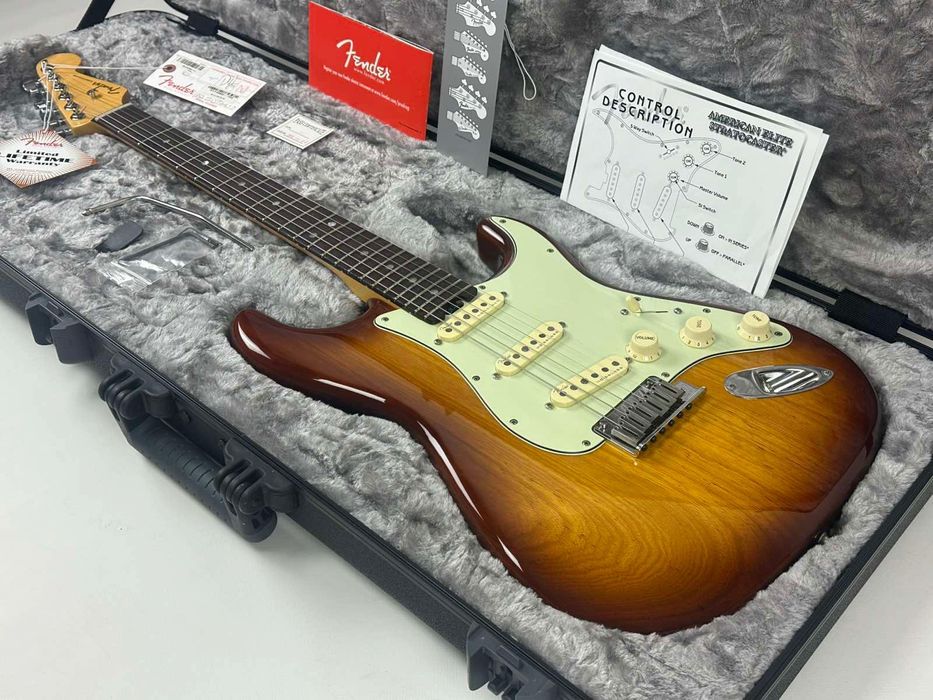 Акція! Fender American Elite Stratocaster Tobacco burst (2015, Ash, mint, 1550$)