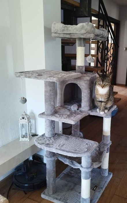Drapak dla kota Wysoki duży drapak dla kota domek legowisko 143cm NOWY