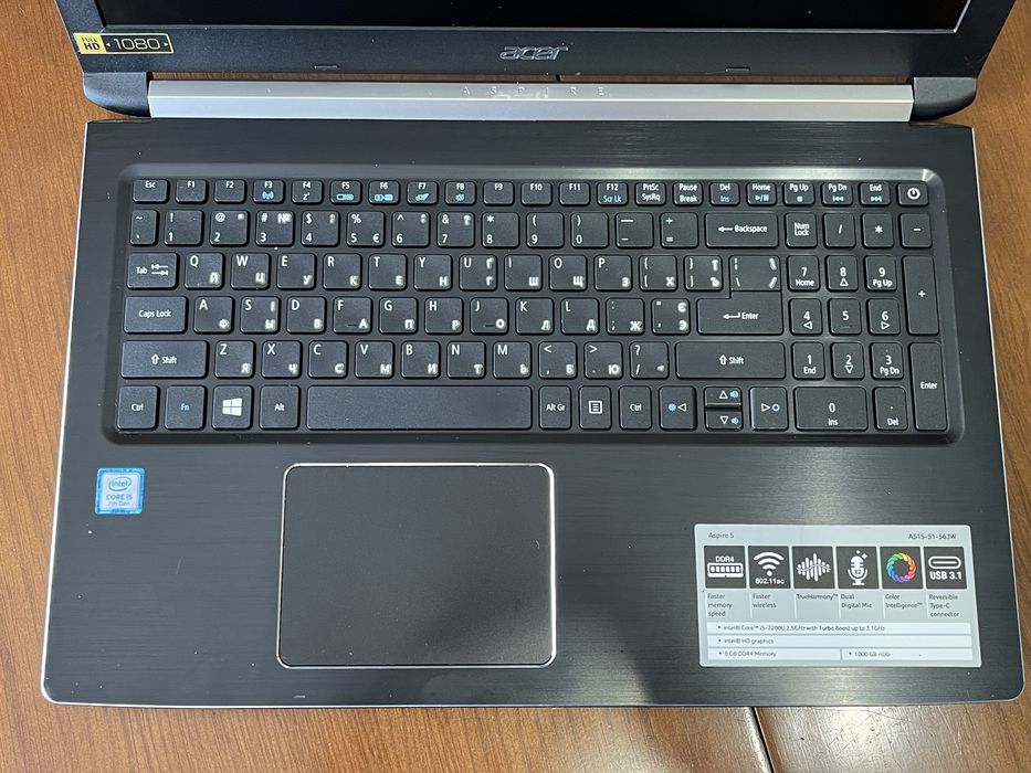 Ноутбук 15.6" Acer Aspire 5 на Intel i5-7200U с 8ОЗУ / 256SSD / FullHD