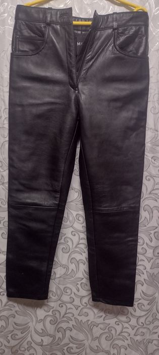 Spodnie damskie skórzane, na motocykl- S